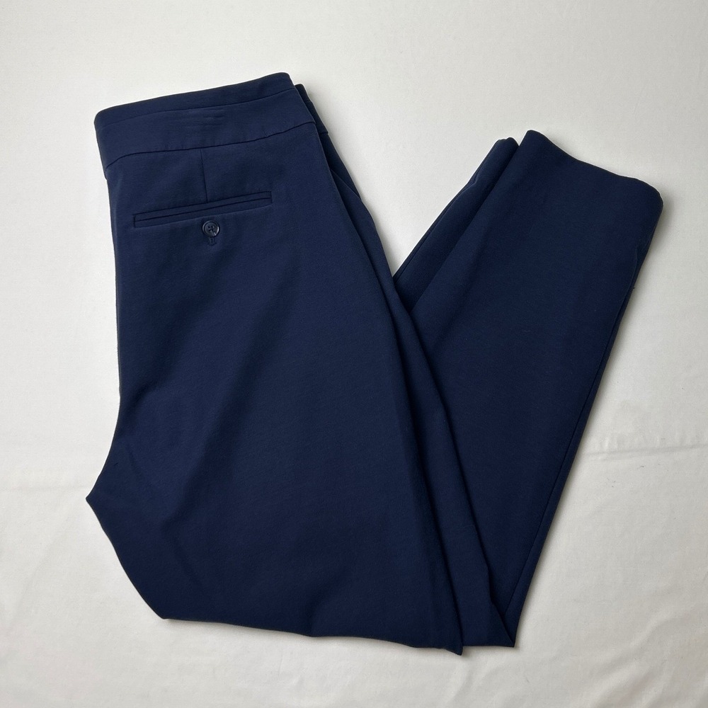 Chicos Womens Mid Rise Stretch Straight Leg Dress Pants Size 1.5/10 Navy Blue